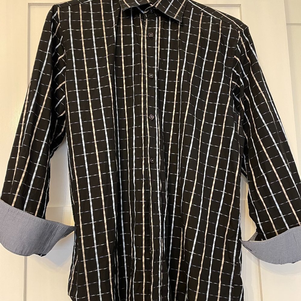 Men's Bugatchi Long Sleeve Dress Shirt Size L